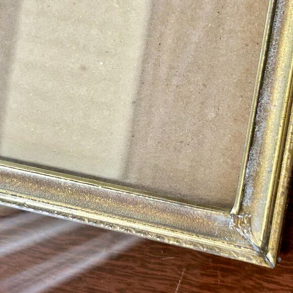 Vintage Brass-Tone 8x10 Picture Frame with Ornate Top Detail - Picture 9 of 15